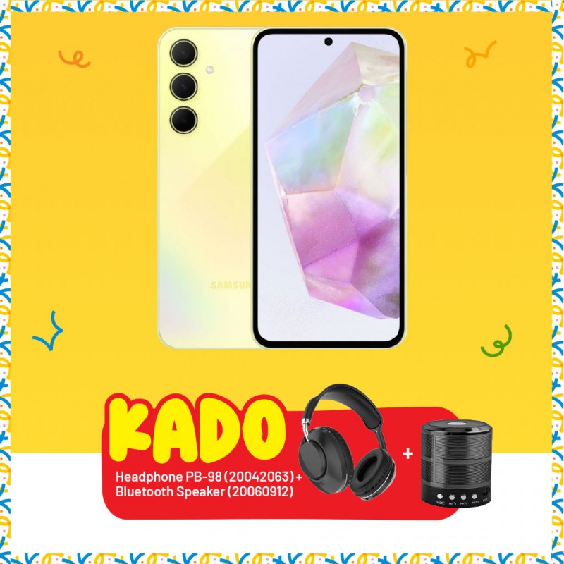 Samsung Galaxy A35 Yellow & Free Headphone PB-98 + AAVTA S28 Bluetooth Speaker With light