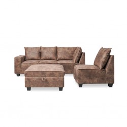 Hunter Reversible Modular Sofa W/Storage Chaise D.Brown