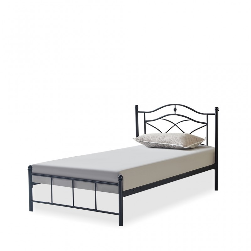 LunaLuna Bed 107x190 cm Metal/Matt Black