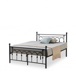 Bella Metal Bed 140x190 cm Matt Black