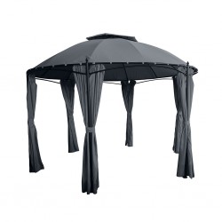 Luna Gazebo 3.6 m Grey Fabrics and Powder Coating