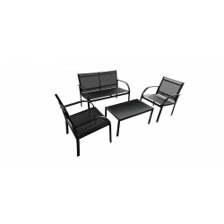 Russo Sofa Set 2+1+1 With Coffee Table Black