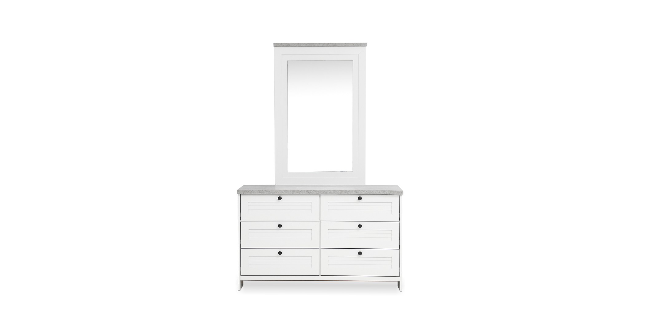 Brianna Bedroom Set 180x200 cm White & Marble Grey