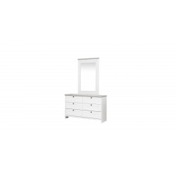 Brianna Bedroom Set 180x200 cm White & Marble Grey