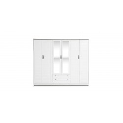 Brianna Bedroom Set 180x200 cm White & Marble Grey