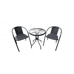 Bistro Table And 2 Chairs Black