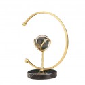 Glass Ball C Shape Gold Table Decor Metal/Stone