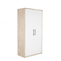 Wonderland Wardrobe 2 Doors Laguna Wood & White