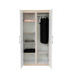 Wonderland Wardrobe 2 Doors Laguna Wood & White