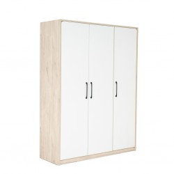 Wonderland Wardrobe 3 Doors Laguna Wood & White