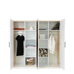 Cabana Wardrobe 4 Doors Applewood & White