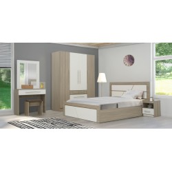 Latonia Bedroom Set Light Brown & White