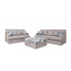 Belluti 3+2 & Ottoman in Beige Col fabric