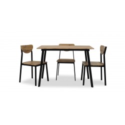 Pax Table and 4 Chairs Metal/MDF