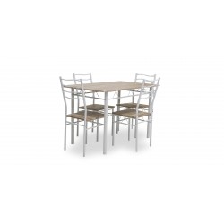 Yakon Table and 4 Chairs Metal/MDF