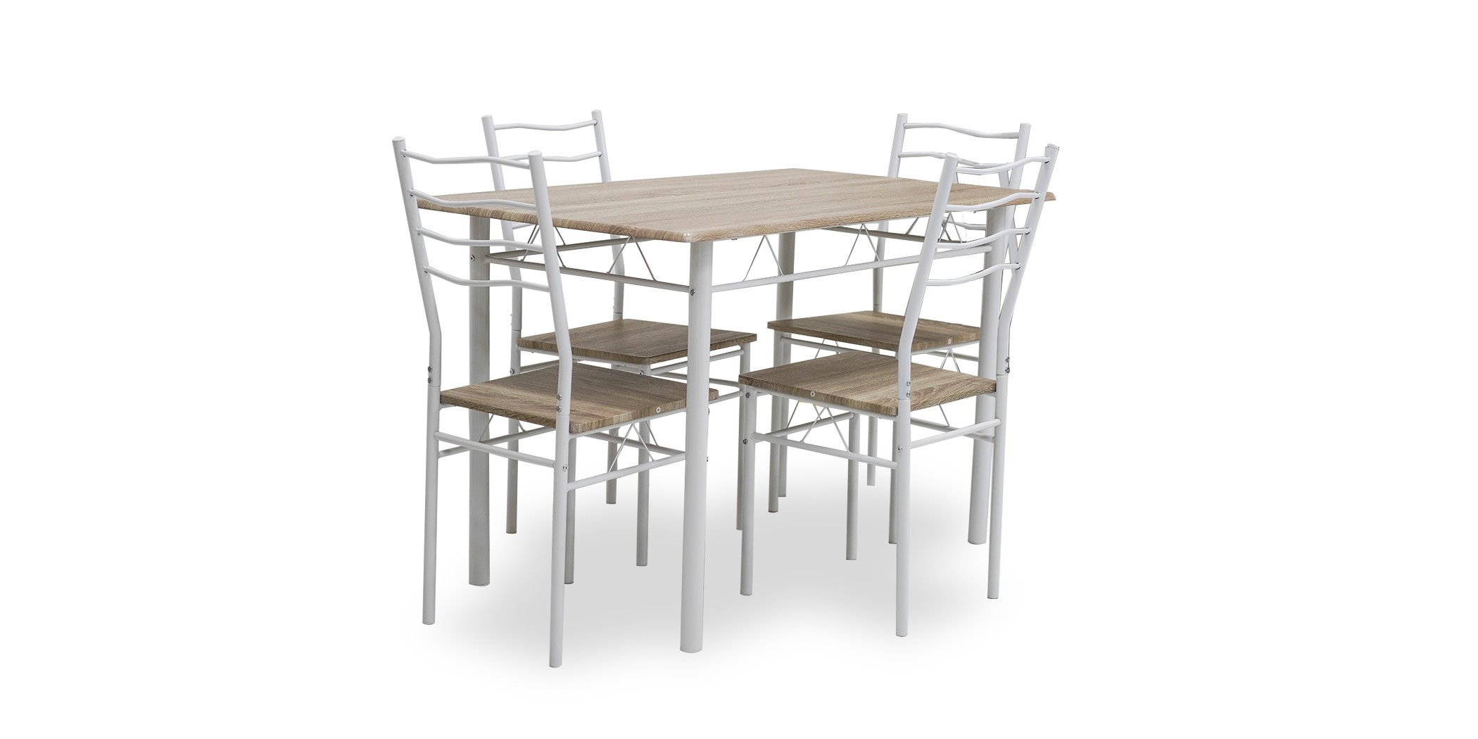 Yakon Table and 4 Chairs Metal/MDF