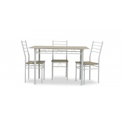 Yakon Table and 4 Chairs Metal/MDF