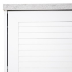 Aini Wardrobe 2 Doors White & Marble Grey