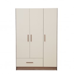 Jayden Wardrobe Doors & 1 Drawers Ivory & Walnut