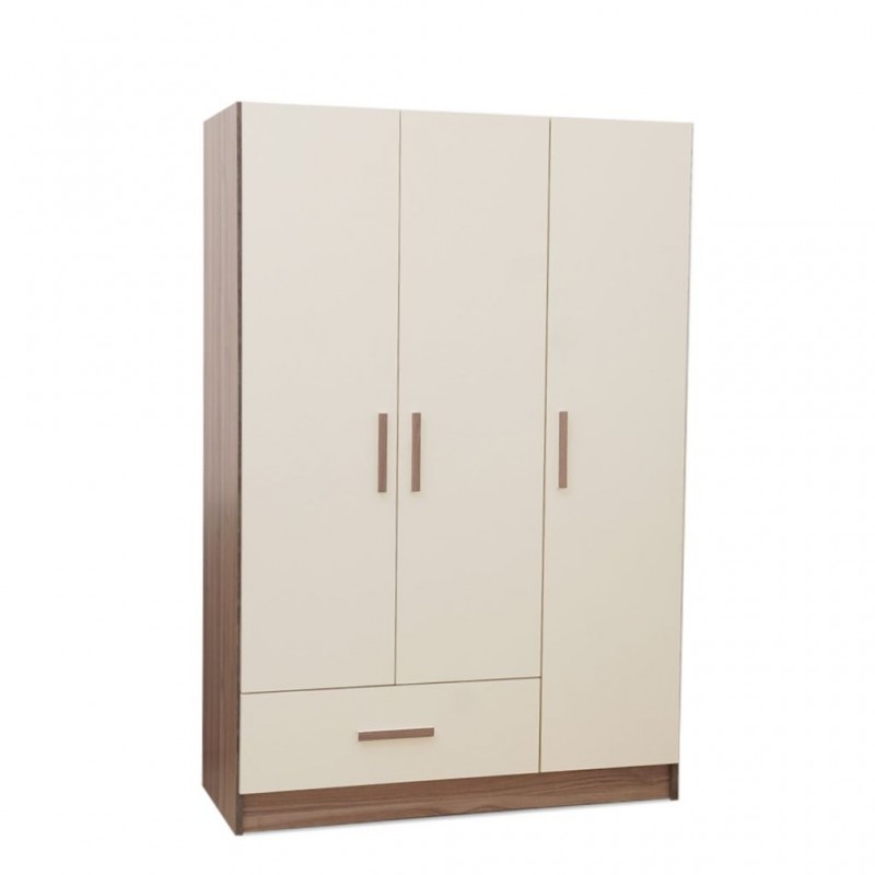 Jayden Wardrobe Doors & 1 Drawers Ivory & Walnut