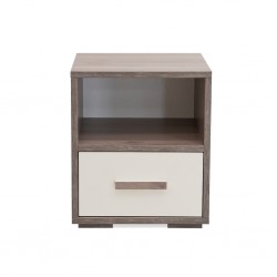 Jayden Night Table Ivory & Walnut