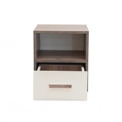 Jayden Night Table Ivory & Walnut