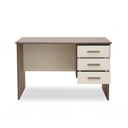 Jayden Office Table & 3 Drawers Ivory / Walnut