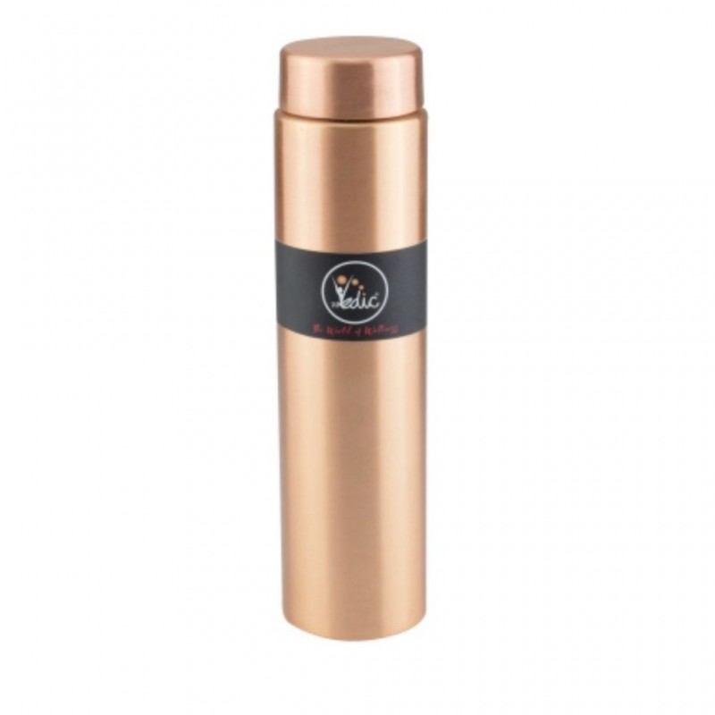 Dr Vedic DRV006 750ml Matt Finish Slim Copper Bottle "O"