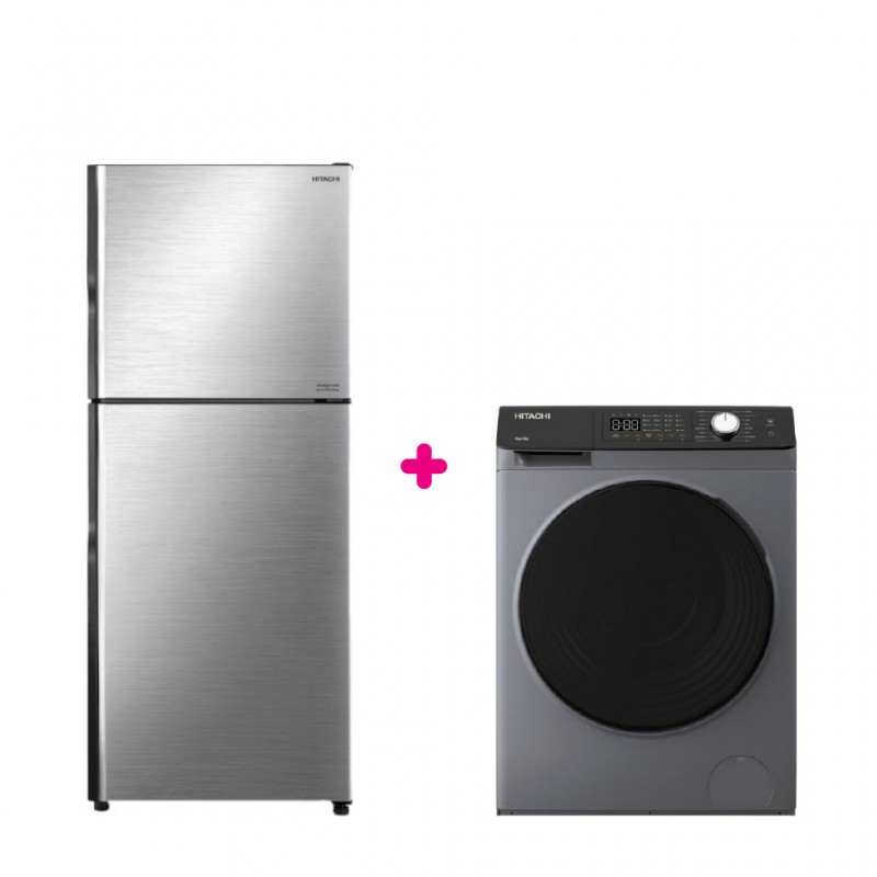 Hitachi R-VX401PRU9 Refrigerator & Hitachi BD-802HVOS Washing Machine