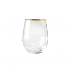 Water Glass Golden Rim