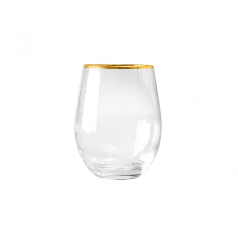 Water Glass Golden Rim