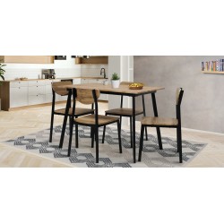 Pax Table and 4 Chairs Metal/MDF