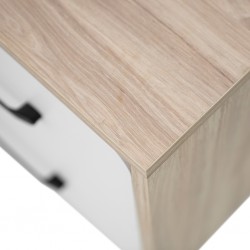 Wonderland Office Table Laguna Wood & White