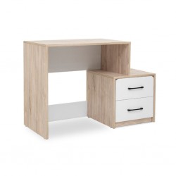 Wonderland Office Table Laguna Wood & White