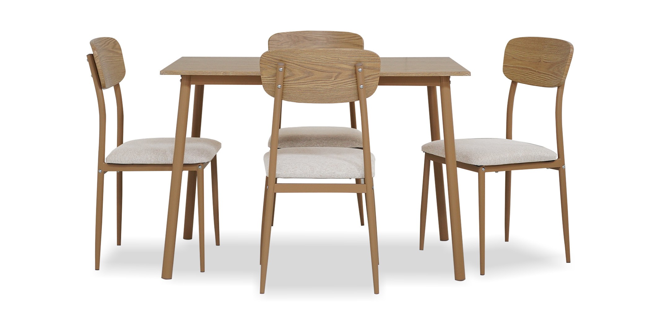 Cheelai Table and 4 Chairs Metal/MDF