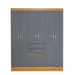 Mafra Wardrobe 6 Doors & 2 Drawers Freijo/Grey