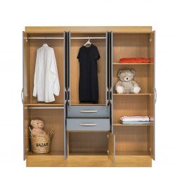 Mafra Wardrobe 6 Doors & 2 Drawers Freijo/Grey