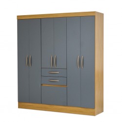 Mafra Wardrobe 6 Doors & 2 Drawers Freijo/Grey