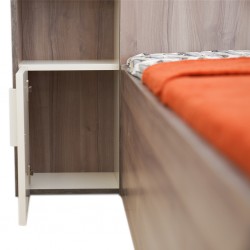 Jayden Bed 107x190 cm Ivory & Walnut