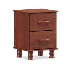 Bronze Night Table 2 Drawers Imbuia Solid Wood