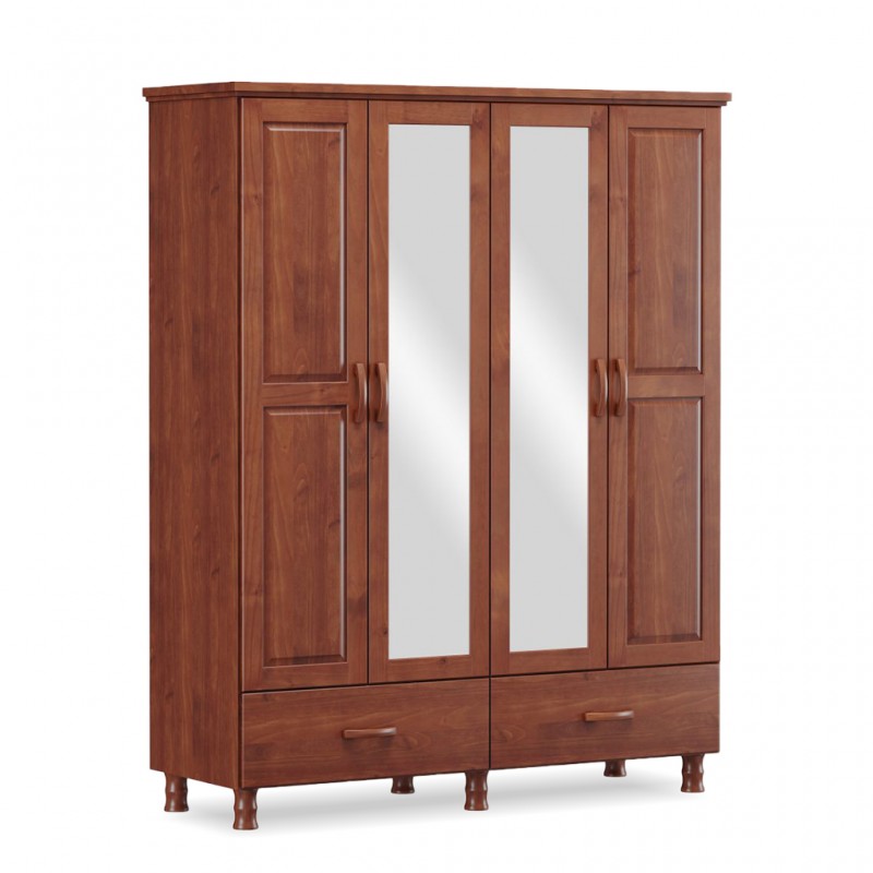 Bronze Wardrobe 4 Doors And 2 Drawers Imbuia