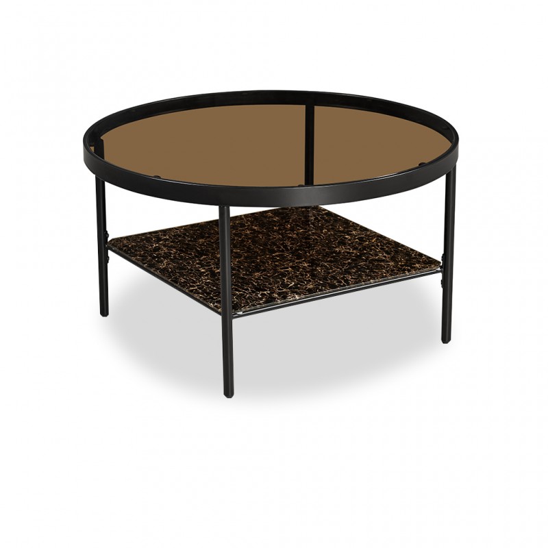 Wizzard Coffee Table Metal & Tempered Glass Top