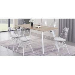 Moonky Table & 6 Chairs White