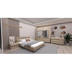 Merli Bedroom Set 160x200 cm Flora & Anthracite