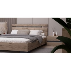 Merli Bedroom Set 160x200 cm Flora & Anthracite