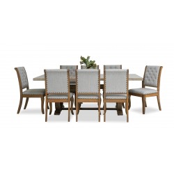 Merlin Table and 8 Chairs Antique Oak