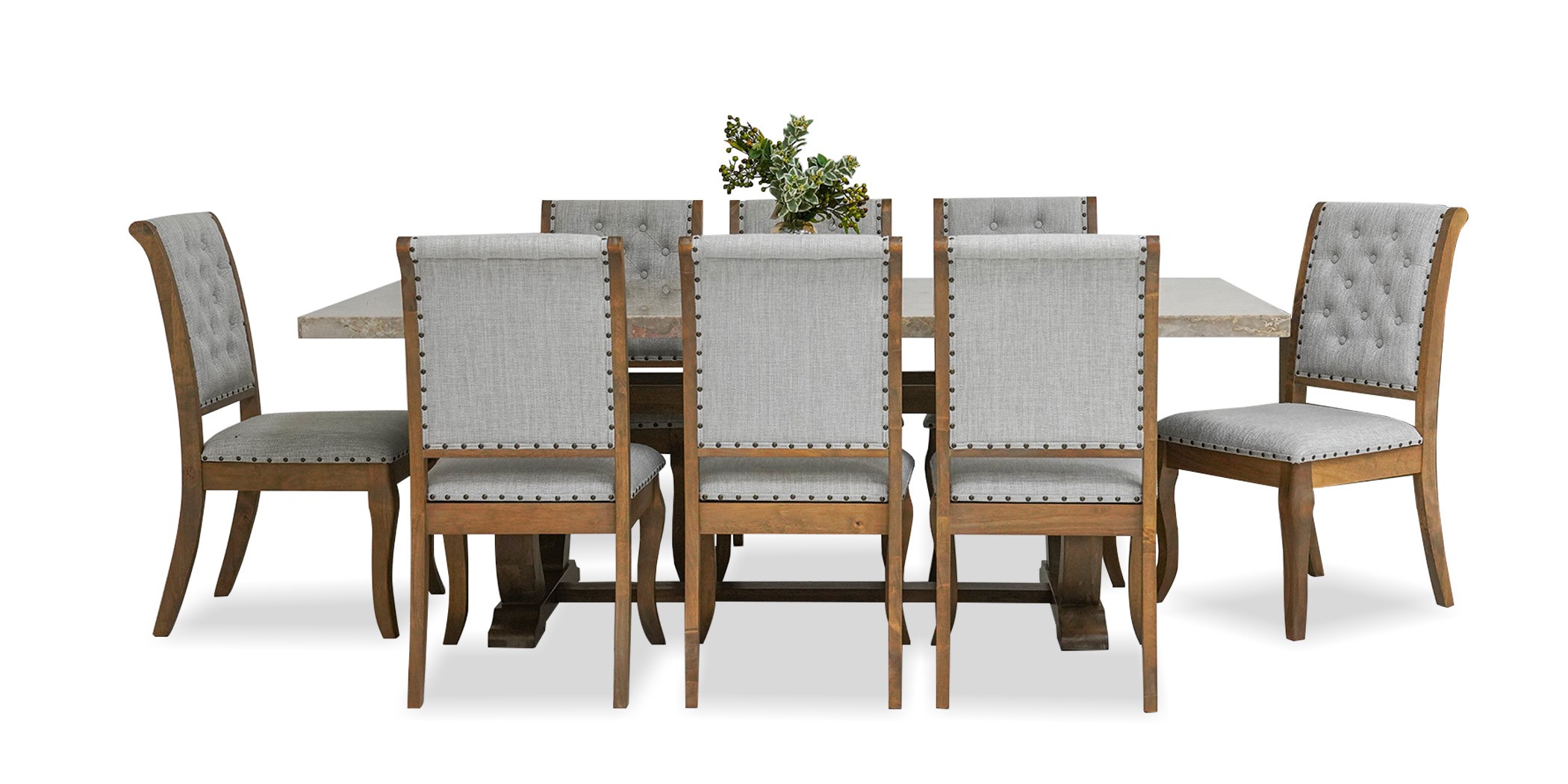 Merlin Table and 8 Chairs Antique Oak