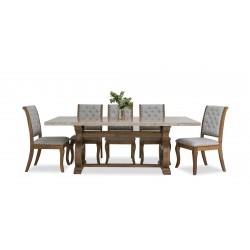 Merlin Table and 8 Chairs Antique Oak