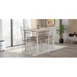 Yakon Table and 4 Chairs Metal/MDF