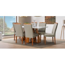 Celeste Dining Table And 6 Chairs Cedro/ Quartz